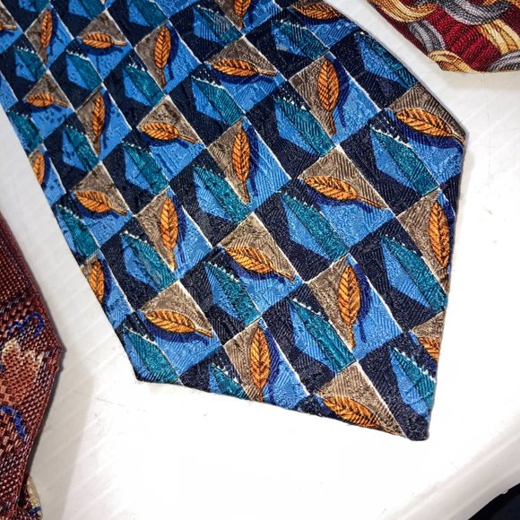 Ermenegildo ZEGNA Silk  Made In Italy Ties Lot of 3 Burgundy Blue Rust  58". 3.7 - Picture 4 of 7